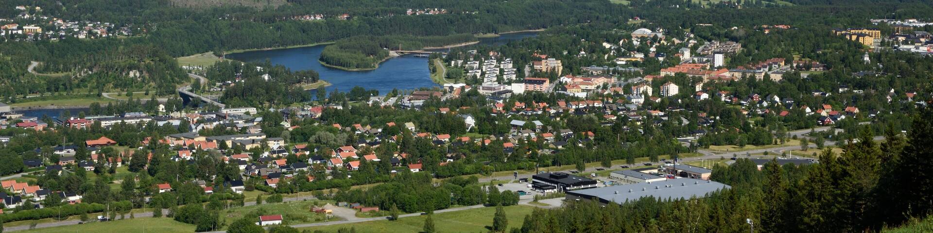 View to the Northeast over the town "Sollefteå" in the North of Sweden
