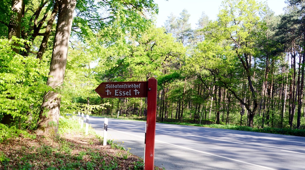 Sign War Cemetery in the Village Essel, Lower Saxony