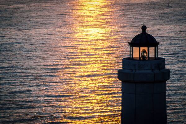 Sunrise at cape Palascìa. Cape Palascìa, commonly known as Capo d'Otranto, is Italy's most easterly point. It is situated in the territory of the Apulian city of Otranto, in the Province of Lecce at 40° 7' northing and 18° 31' easting.
The lighthouse there, recently renovated, is one of five Mediterranean lighthouses protected by the European Commission. It is often visited by tourists, especially at New Year, since it stands at the point where the dawn of the new year may first be seen in Italy.
According to nautical conventions, Capo d'Otranto marks the point where the Ionian Sea and the Adriatic Sea meet.