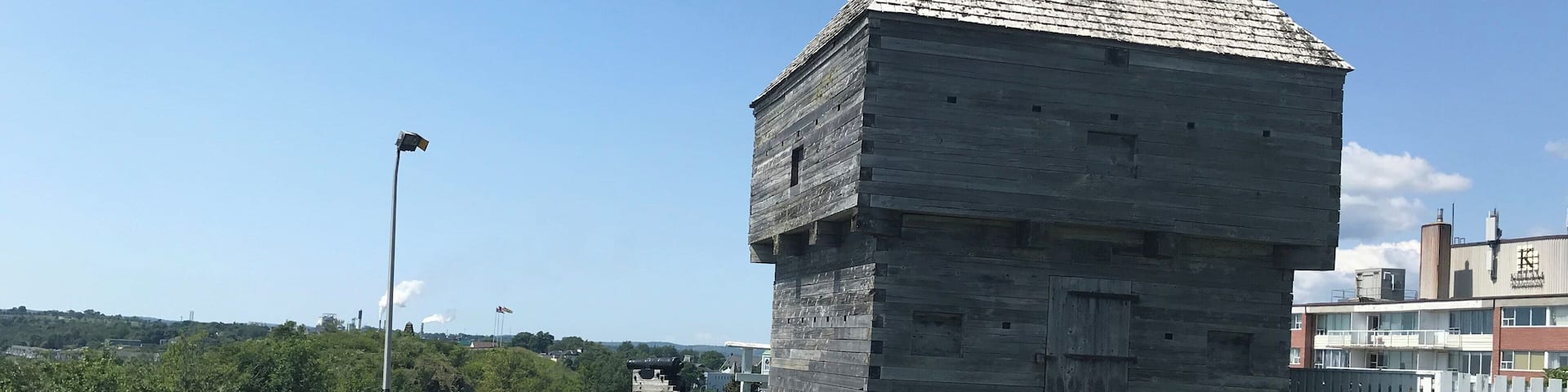Fort Howe Block House overlooking Saint John Harbour at the mouth of the Saint John River home to the world famous Reversing Falls , caused by the highest tides on earth forcing the river to flow in reverse. #LocalSecrets
