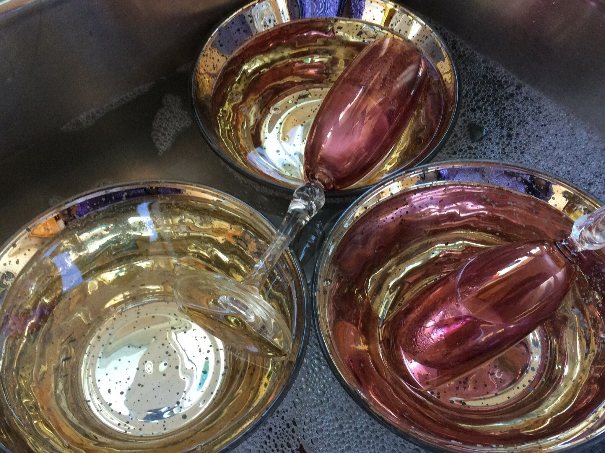 At home, preparing for a gathering.