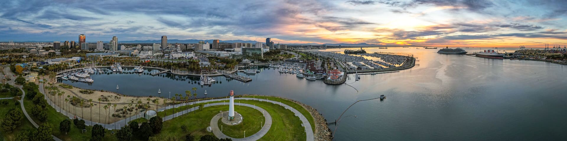 Downtown Long Beach / Shoreline Aquatic Park Sunrise Panorama