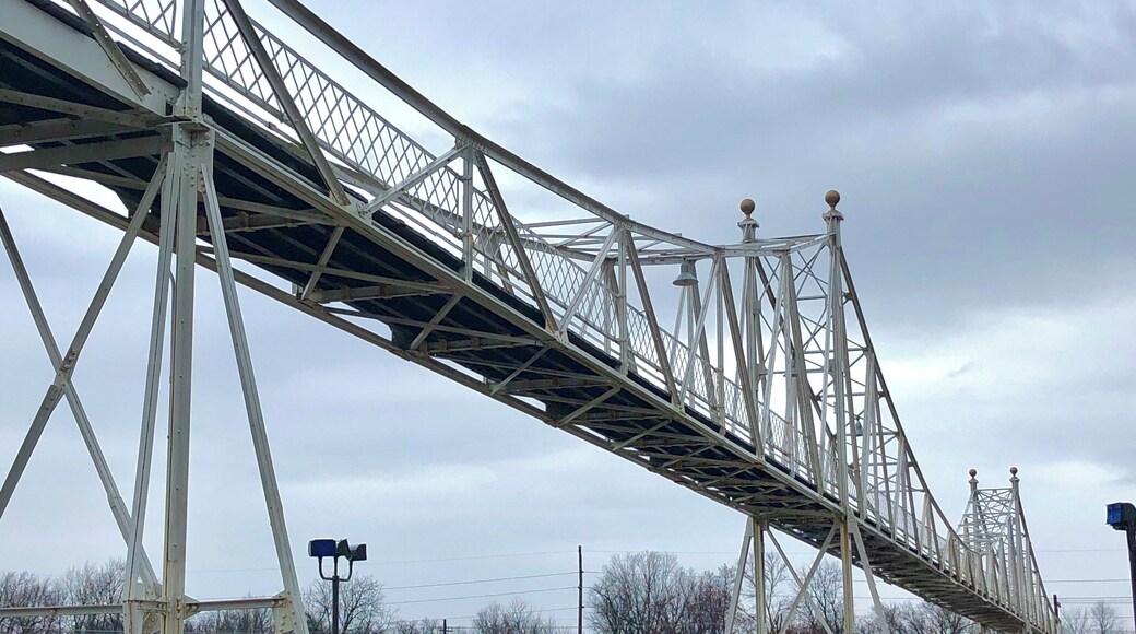 I was hoping to walk across the Jefferson Avenue Foot Bridge but it is closed for renovations.