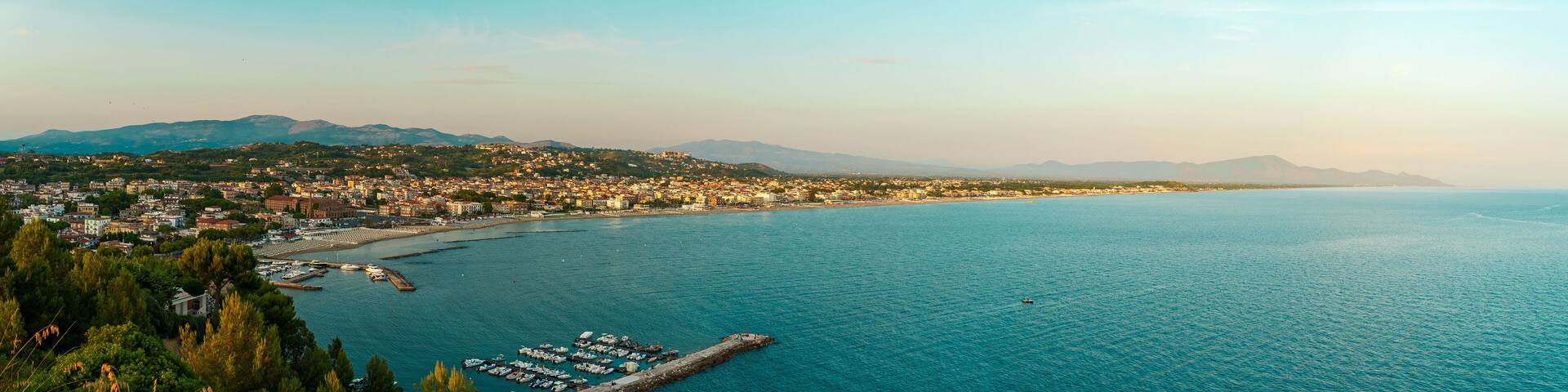 Panoramic view of Scauri town inn Minturno, Italy.