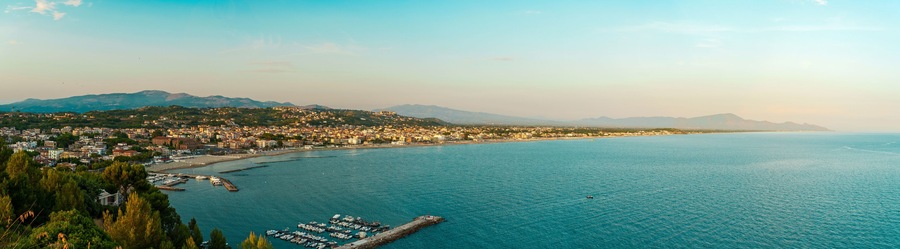 Panoramic view of Scauri town inn Minturno, Italy.