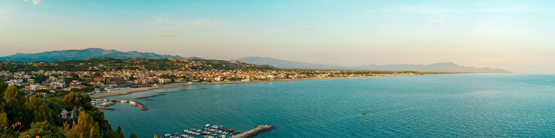 Panoramic view of Scauri town inn Minturno, Italy.