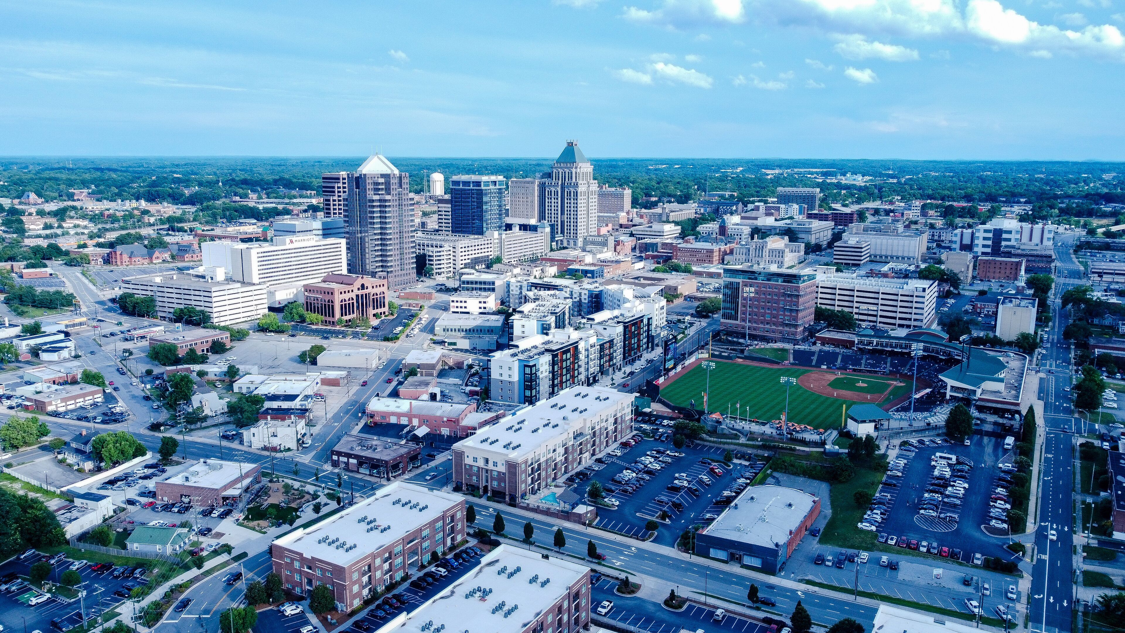 Above Greensboro on summer evening
