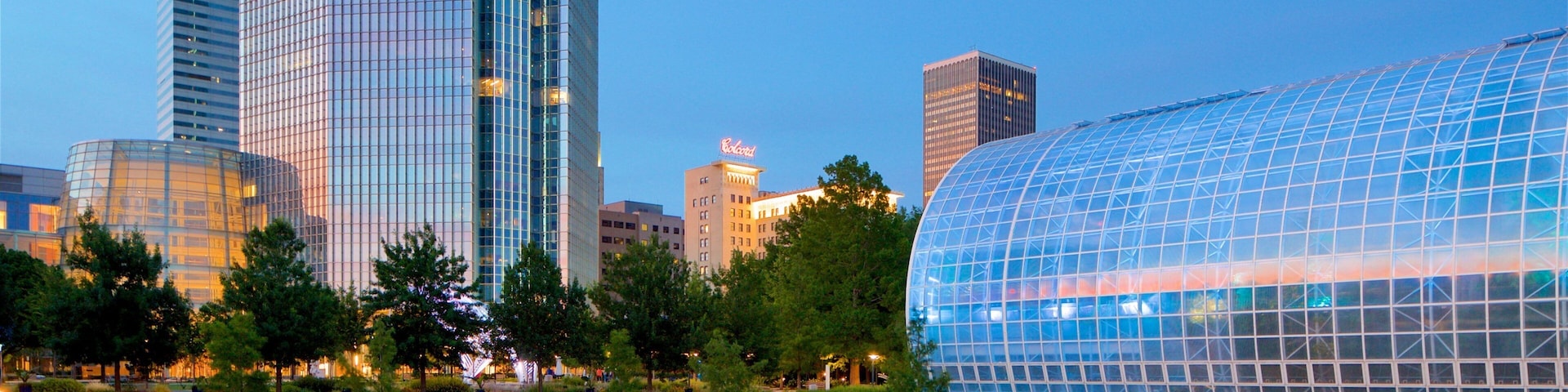 Oklahoma City featuring night scenes, a city and a garden