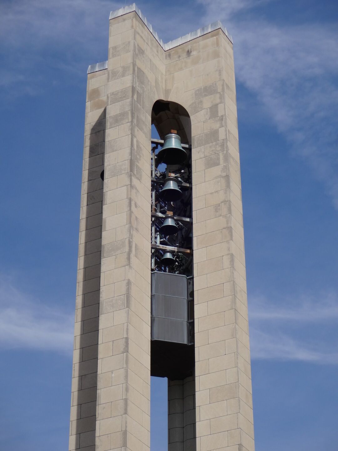 Carillon Historical Park  is named for the 151-foot-tall Deeds Carillon.

A carillon is a musical instrument that is typically housed in the belfry of a church or municipal building. The instrument consists of at least 23 cast bronze, cup-shaped bells.

The tower was built in 1942 to commemorate the Deeds family. When the tower was built, each of 23 bells was inscribed with the name of a family member, with the “silent” bells bearing the names of deceased family members and ringing bells cast with the names of family members then living. 

Today, with 57 bells, the carillon is Ohio’s largest. I'm not sure how much competition there is in that category.

The National Park Service listed the Deeds Carillon on the National Register of Historic Places in 2005.

The carillon is the heaviest musical instrument.