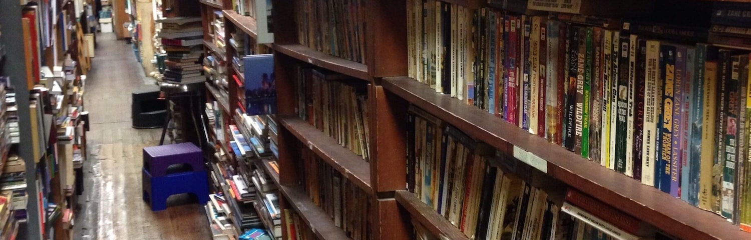 This store, tucked in among the bars of the Oregon District, is in the vein of the best used book stores - stacks arranged in a way that makes sense to the owner but no one else and narrow aisles to make more room for books. Also there are stacks of comic books and magazines, and all sorts of collector memorabilia for decorations.