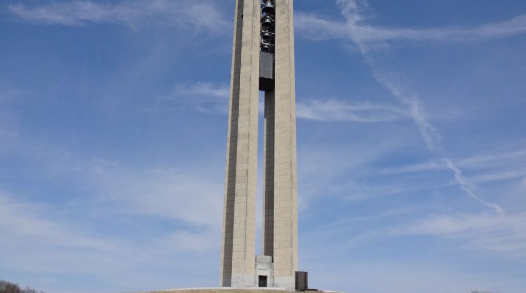 Carillon Historical Park is named for the 151-foot-tall Deeds Carillon.
A carillon is a musical instrument that is typically housed in the belfry of a church or municipal building. The instrument consists of at least 23 cast bronze, cup-shaped bells.
The tower was built in 1942 to commemorate the Deeds family. When the tower was built, each of 23 bells was inscribed with the name of a family member, with the “silent” bells bearing the names of deceased family members and ringing bells cast with the names of family members then living.
Today, with 57 bells, the carillon is Ohio’s largest. I'm not sure how much competition there is in that category.
The National Park Service listed the Deeds Carillon on the National Register of Historic Places in 2005.
The carillon is the heaviest musical instrument.