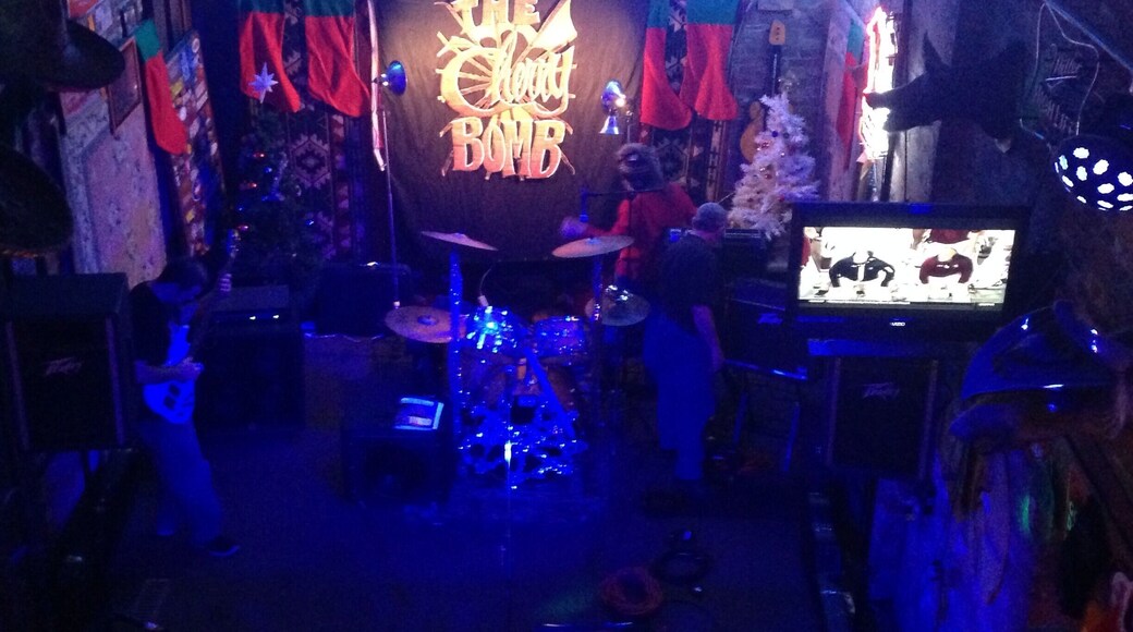 Tumbleweed is one of the many funky bars in Dayton's historic Oregon District. The decor is bizarre and you'll probably spot something new and entertaining every time you're there, no matter how many times that's been! There's a small second story area which affords a great view of the stage (pictured), where they've got live music several days a week. There's also an outdoor deck which is open in the summer and plastic-wrapped in winter so the smokers can still use it. No draft beers, but plenty of bottled options and other drinks!