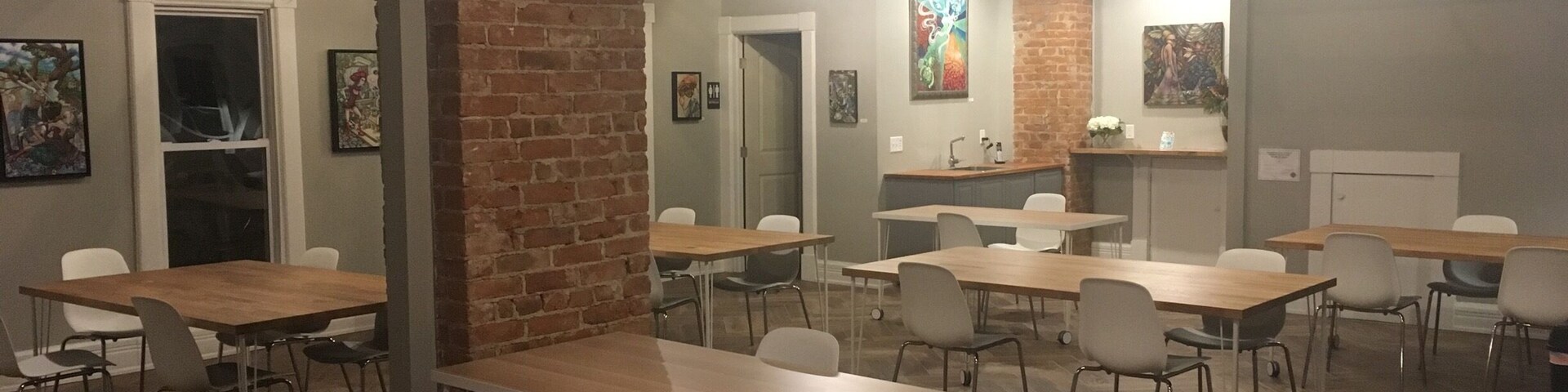 Upstairs room of the newly opened Gem City Catfe. What a cool space!! And downstairs is an amazing room where you can interact with the cats, most of whom are available for adoption.