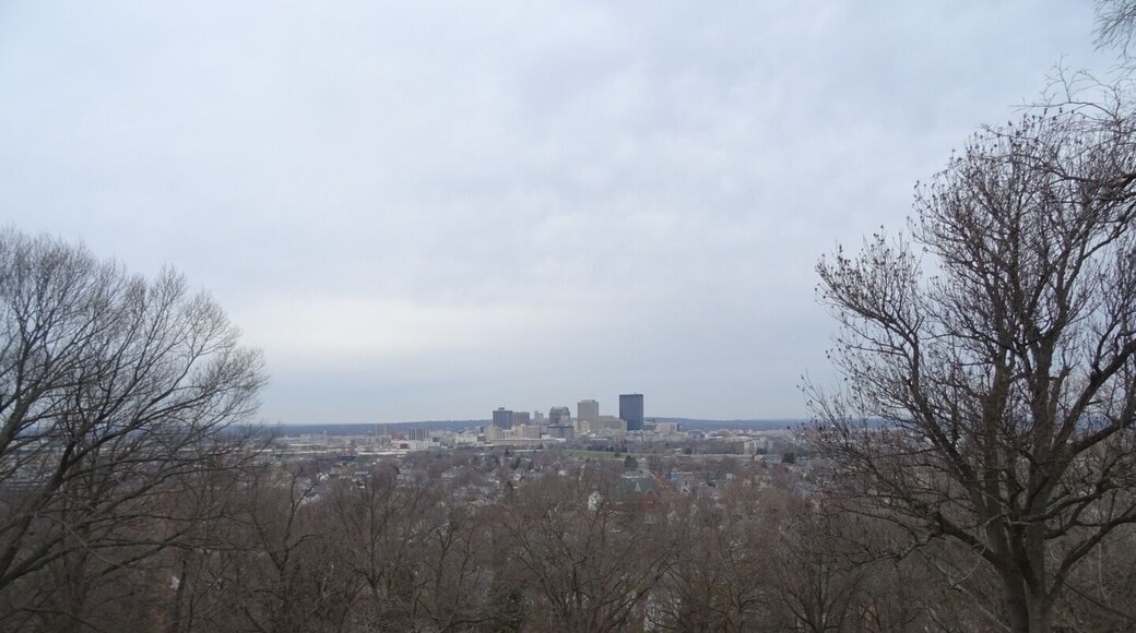 The view of the Dayton skyline from Lookout Tower - the highest point in the city - during the Great Dayton Flood of 1913, it became a place of refuge.
Woodland Cemetery and Arboretum in Dayton, Ohio, is one of the oldest "garden" cemeteries in the United States.
Incorporated in 1842, the cemetery began with 40 acres southeast of Dayton and has been enlarged to its present size of 200 acres.
