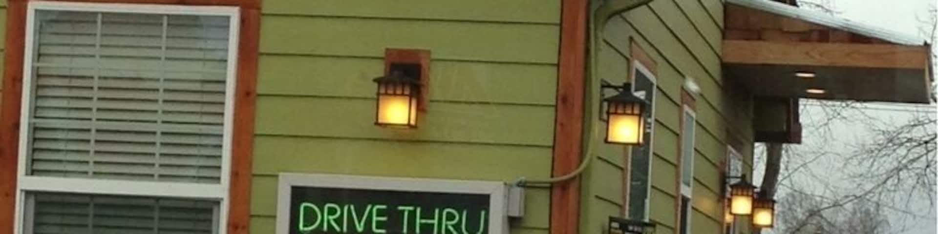 Lonely coffee drive-thru