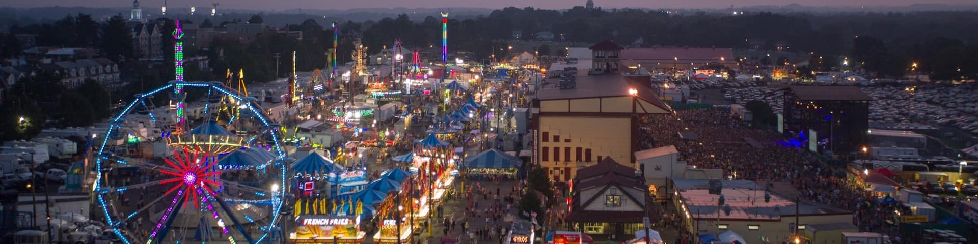Allentown showing rides, a city and a festival