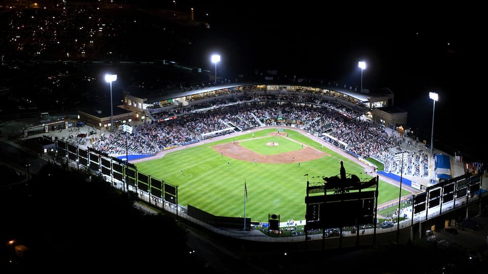 Allentown which includes night scenes and a sporting event