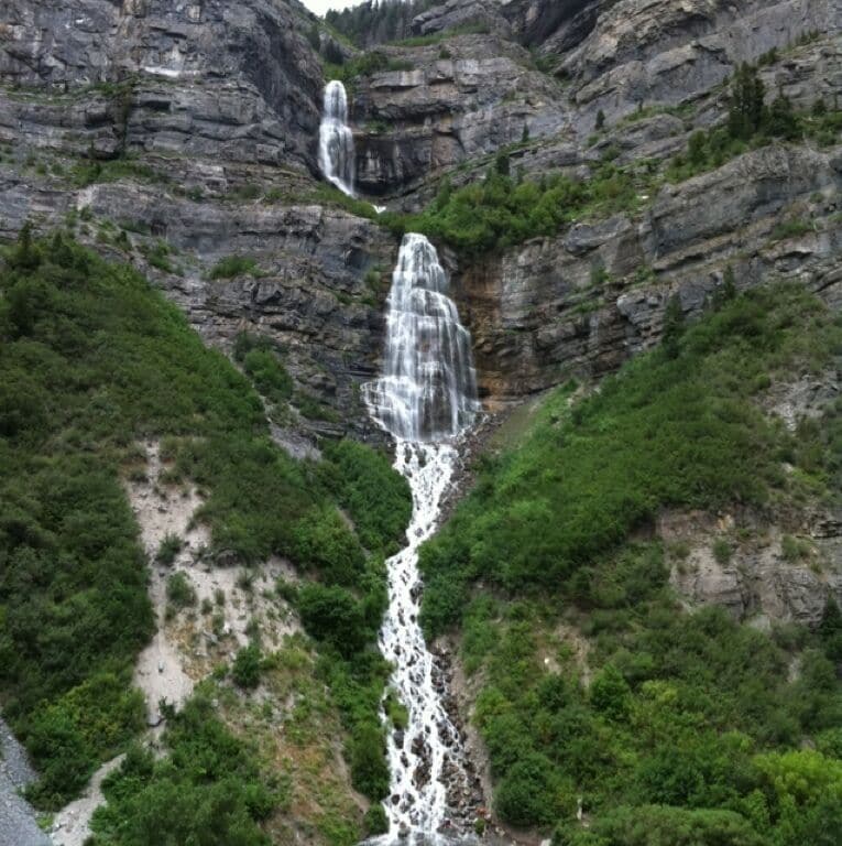 Very beautiful falls where you can hike up and stand next to them.
