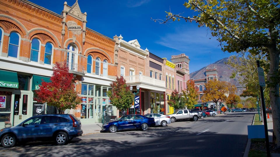 Provo showing street scenes, heritage elements and a small town or village