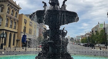 Almost make it seem as if you are in old Europe, but this beautiful fountain dating back to 1885 stands in atop an artesian well in the center of old town Montgomery, AL. Barely noticeable Directly behind and less than a mile past the fountain is the Alabama State Capitol.