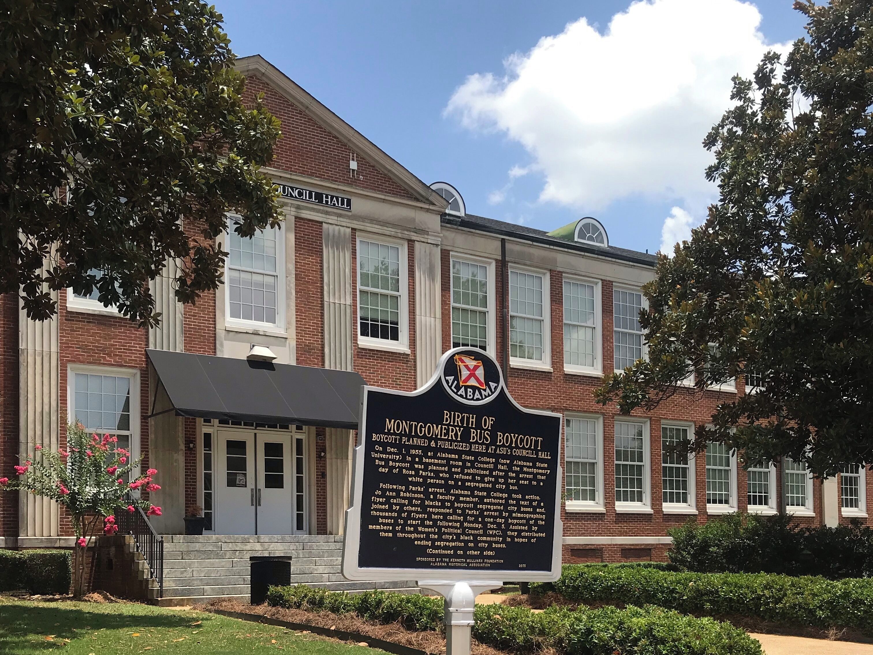Alabama State University is a Historically Black College and University (HBCU) in Montgomery, Alabama.  Founded less than two years after the end of the Civil War as the Lincoln Normal School in Marion, Alabama, it is one of the oldest HBCUs in the United States.  Nine ex-slaves, Joey Pinch, Thomas Speed, Nickolas Dale, James Childs, Thomas Lee, John Freeman, Nathan Levert, David Harris, and Alexander H. Curtis, made up the first Board of Trustees.  Under their guidance, the black and white community of Marion raised five hundred dollars to buy land for the school’s campus.