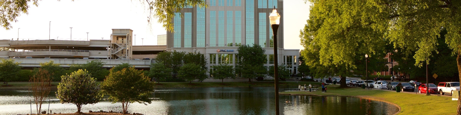 Huntsville showing a pond and a park