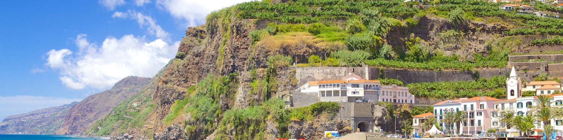 Ponta do Sol which includes a coastal town and rugged coastline