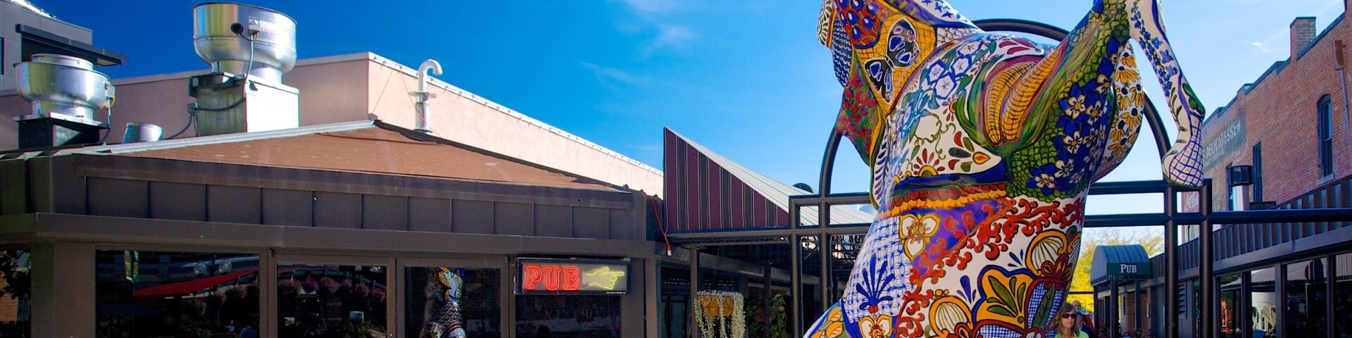 Fort Collins featuring outdoor art and a square or plaza