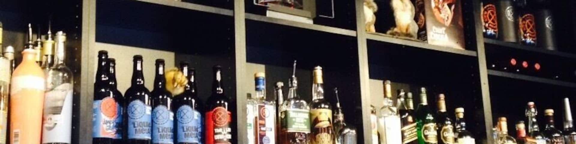 Seriously good beer here! Got tasters of the Count Chocula where they wiped out a few store's entire stock to make the stout. Pretty fun set-up with lots of stuffed squirrels in the books!