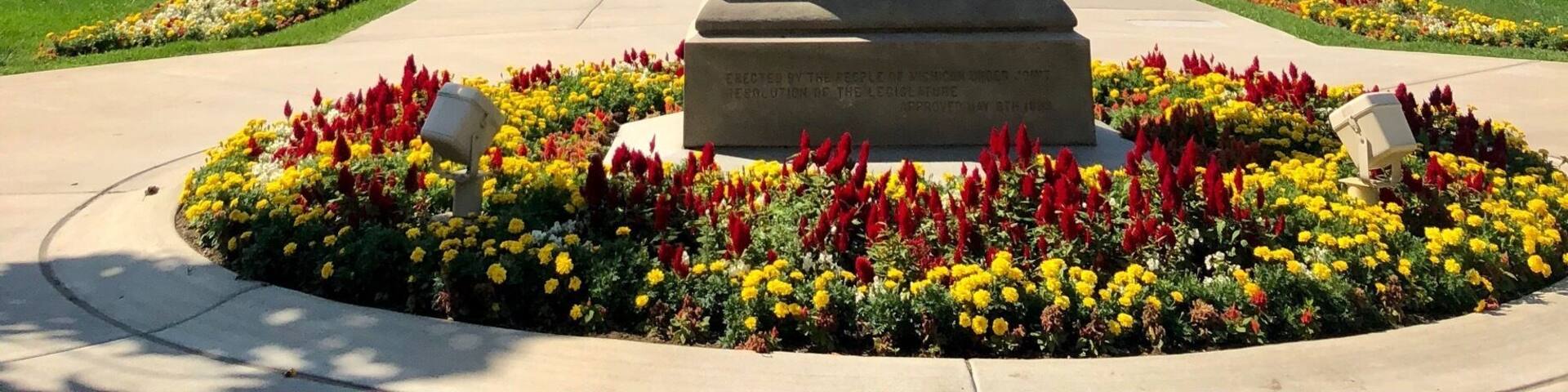 This is Michiganâs third state Capitol and it was dedicated on January 1, 1879. It was one of the first Capitol buildings constructed after the Civil War as well as one of the first to mirror the US Capitol building in style. The statue is of Governor Blair who was Michiganâs Civil War Governor.
