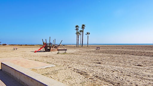 Playa de Comarruga, El Vendrell, Tarragona, Catalunya, España, Europa