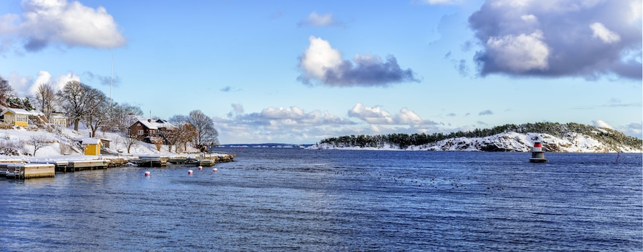 A view of the Stockholm archipelago in the Baltic Sea by the community Dalaro.