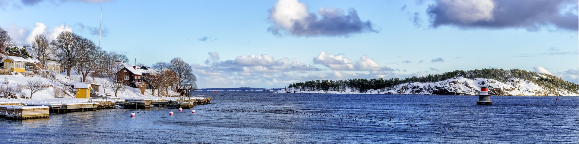 A view of the Stockholm archipelago in the Baltic Sea by the community Dalaro.
