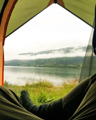 Camping at Tretten on the road to Sunnmøre.