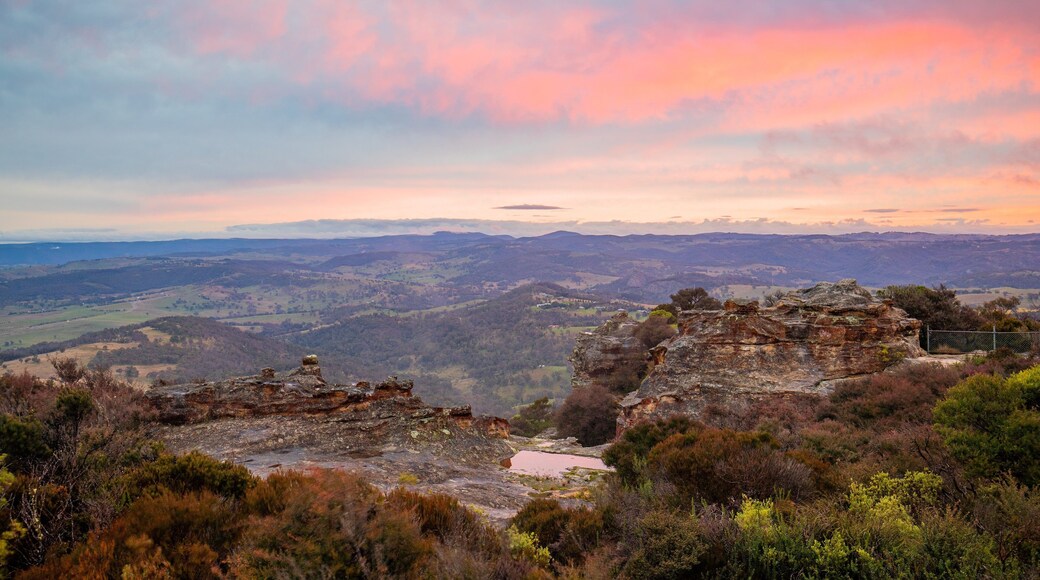 Lithgow featuring a gorge or canyon, a sunset and landscape views
