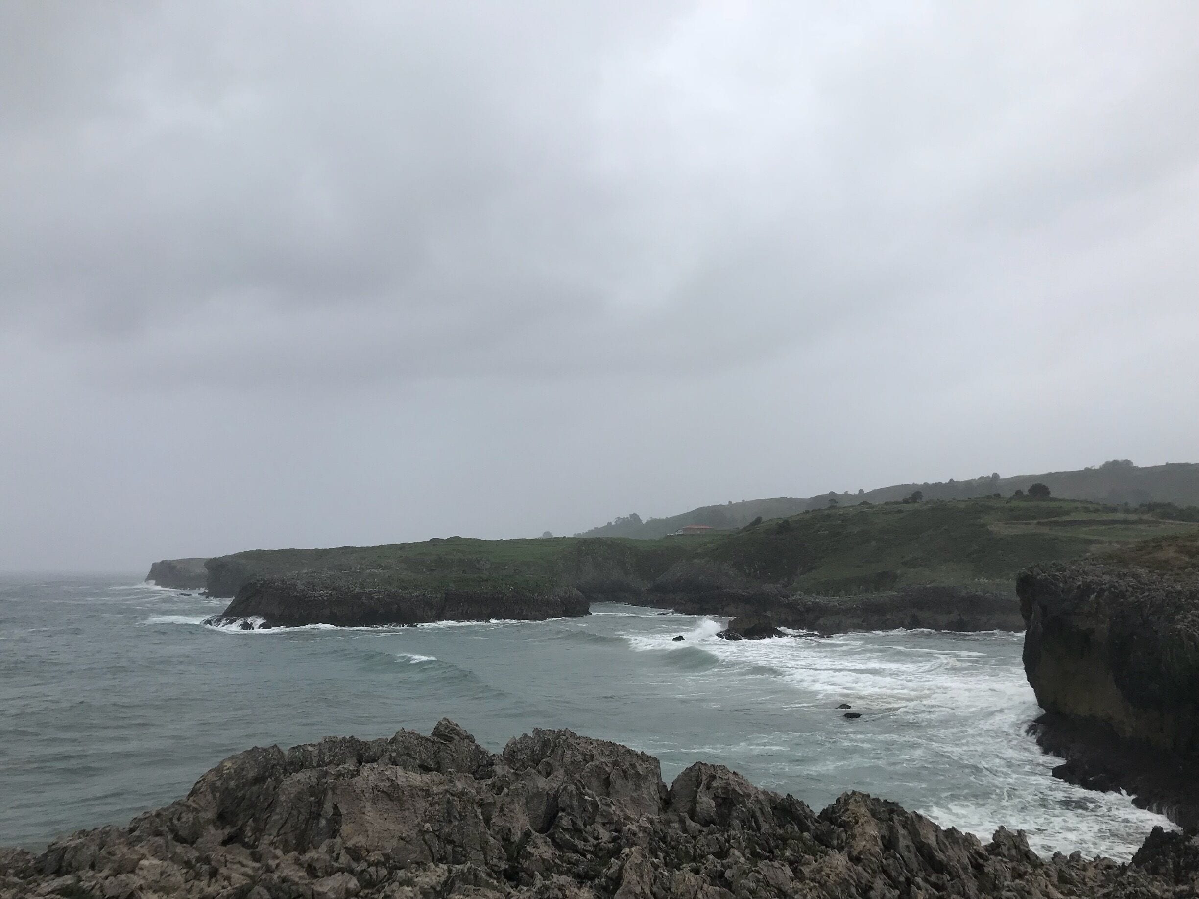 The crashing waves on a gloomy day. #Asturias #Spain