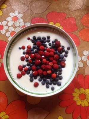 My breakfast with wild berries