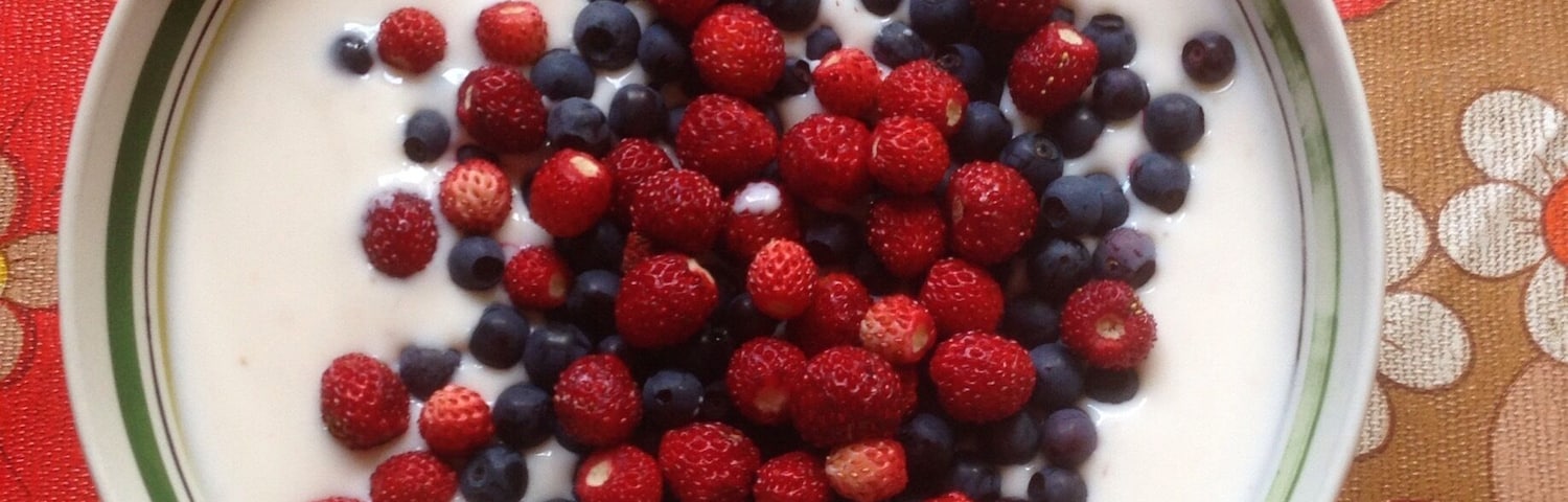 My breakfast with wild berries