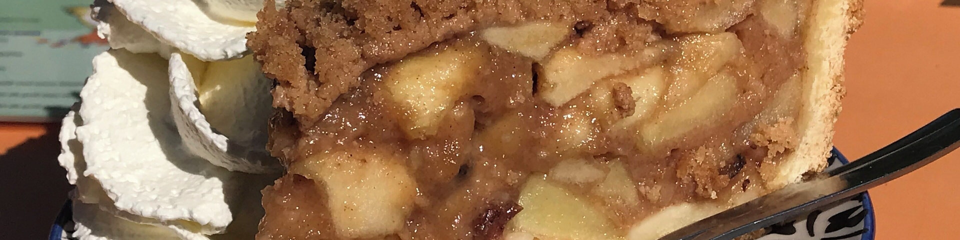 Dutch apple pie with fresh whipped cream at Theehuis Rhijnauwen restaurant. #theehuisrhijnauwen #dutch #dutchpancake #localfood #dutchfood #theehuisrhijnauwen #applepie #ultrechtnetherlands #teahouserhijnauwen #dutchfood #foodie #dutch #flashpackingbarbie #worldtrip2019 #