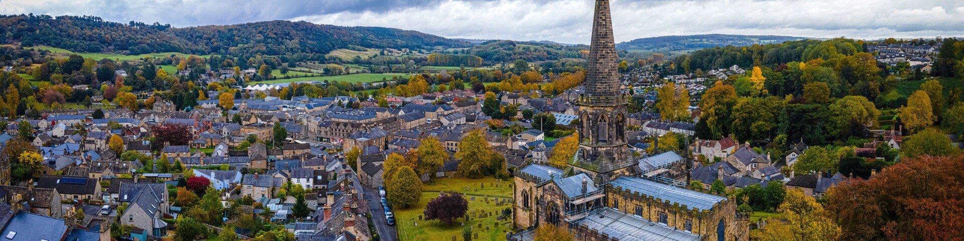 All Saints Church in Bakewell, a small market town and civil parish in the Derbyshire Dales district of Derbyshire, lying on the River Wye, England