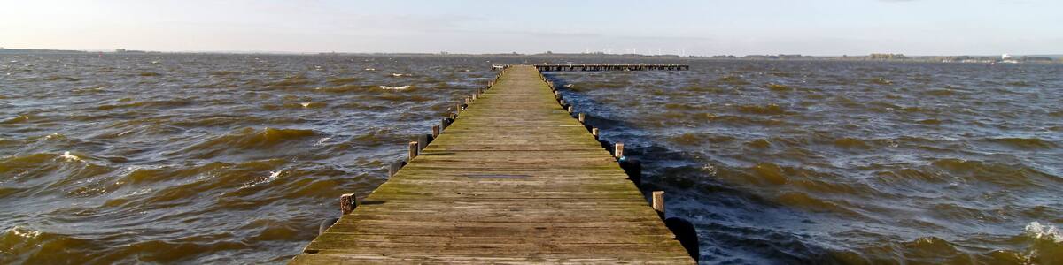 Holzsteg am Dümmer See, Niedersachsen, Deutschland