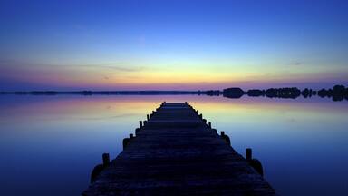 Evening at Lake Dümmer, sunset, evening glow, silence, vastness, tranquillity, water, inland lake, Lembruch, Lower Saxony, Germany