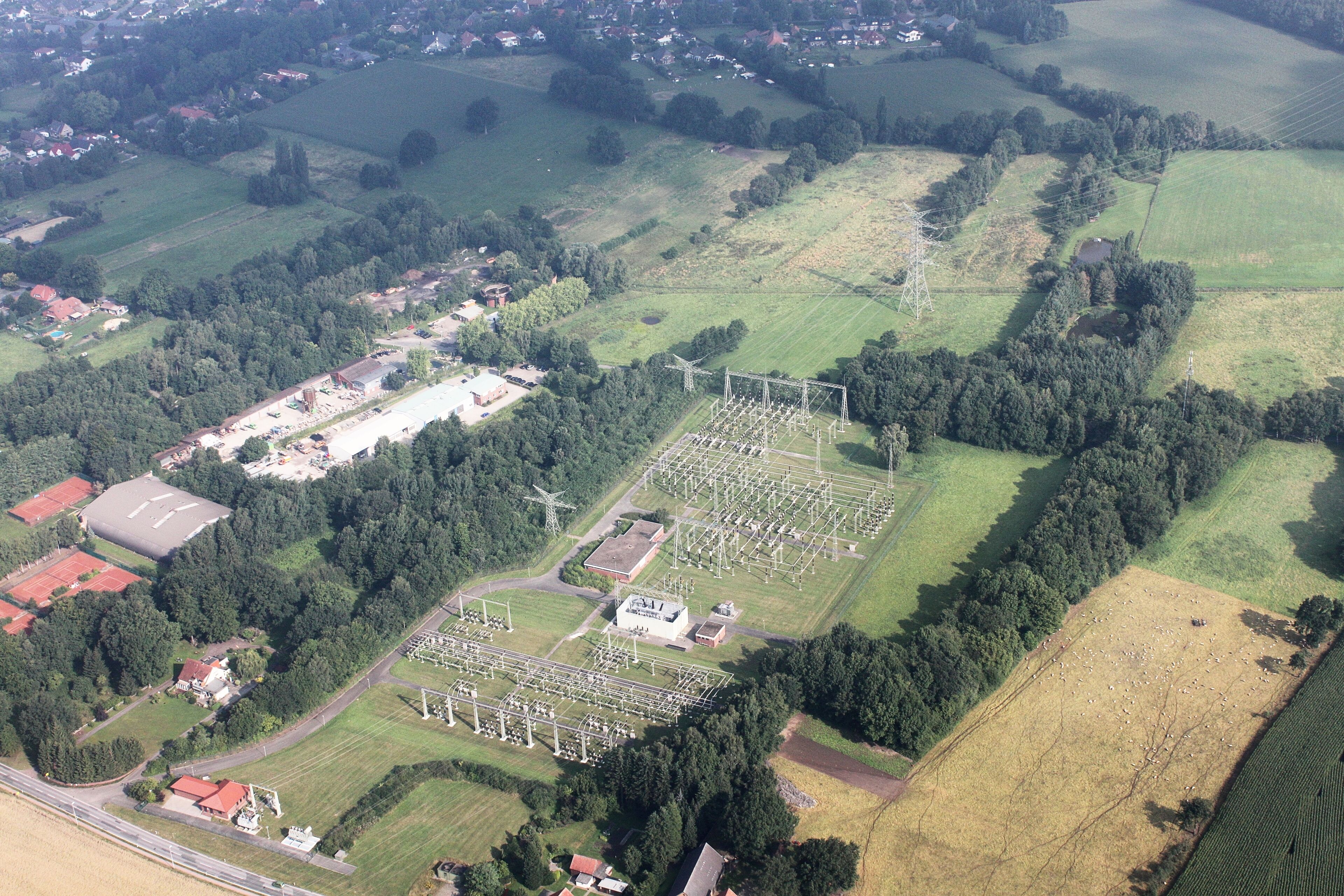 Flug über Ganderkesee; Umspannwerk Ganderkesee