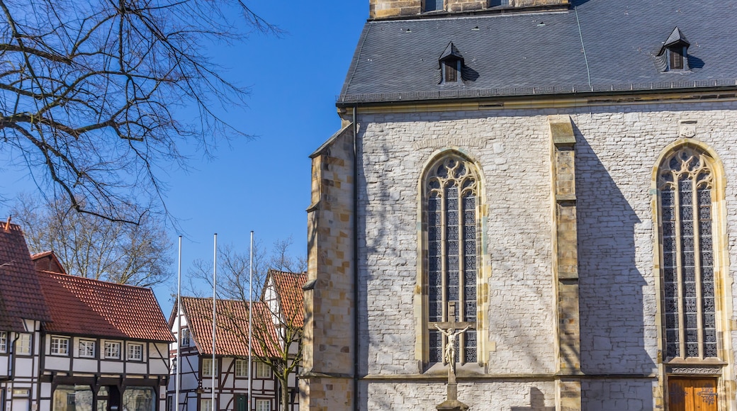 St. Christophorus church and old houses in Werne, Germany
