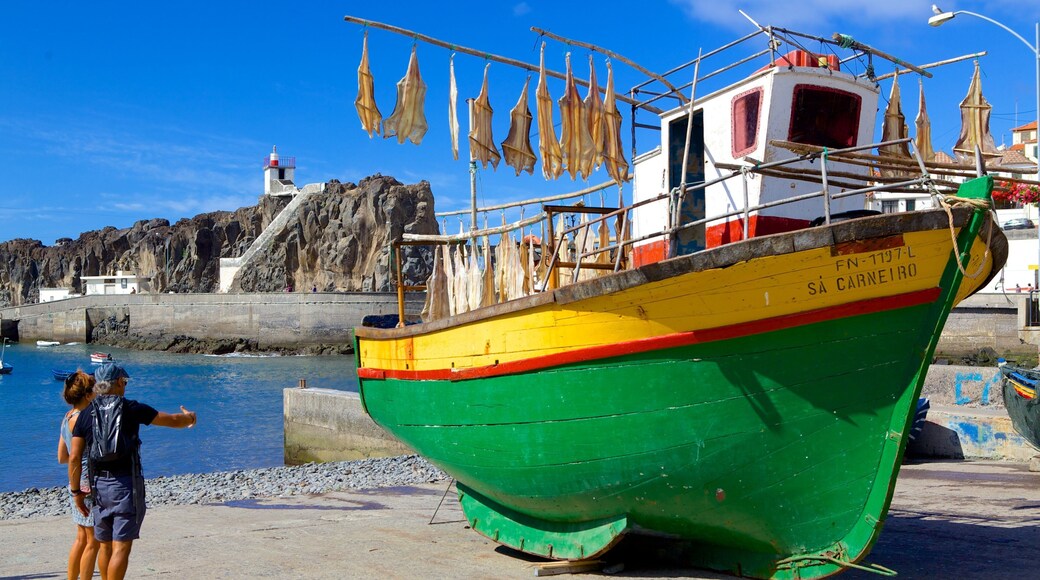 Câmara de Lobos que incluye una playa y una bahía o puerto