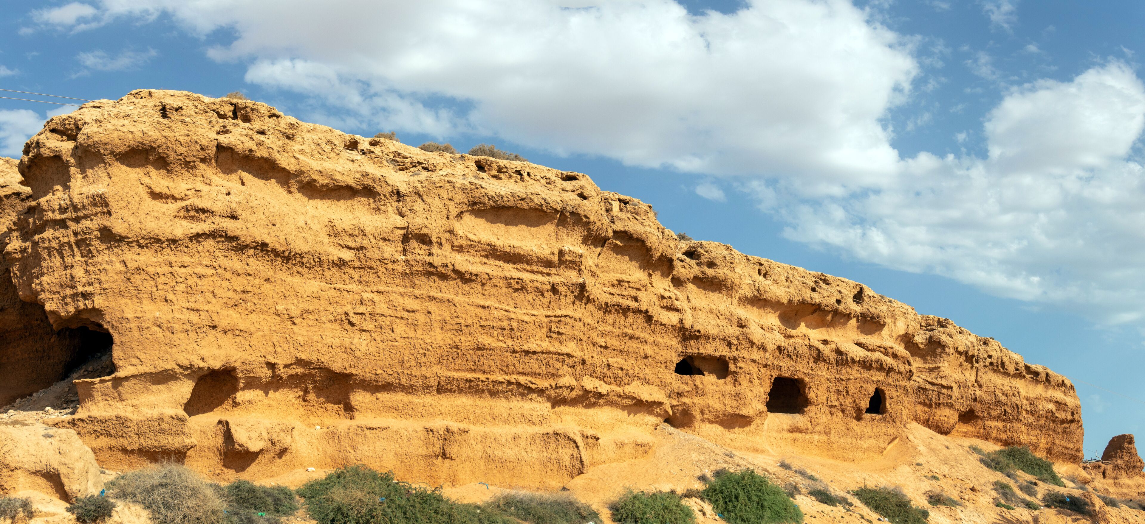 A Yellow Mountain in the Desert of Medenine, Tunisia