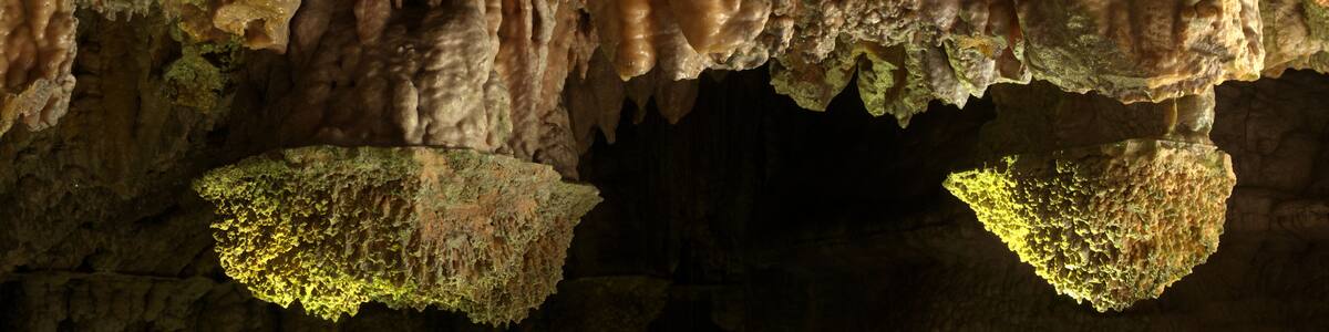 Calcite formations in Höllgrotten Cave, Baar