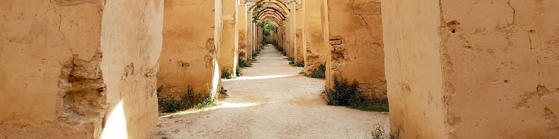 It's quite a walk from the medina, and when you first walk inside it doesn't seem to impressive. But the longer you stay, the more impressive it does become.
Wander through the large halls, admire the architecture and head out back to the long rows of stables...it's a cool place to spend an hour.
#meknes #morocco #thingstodo