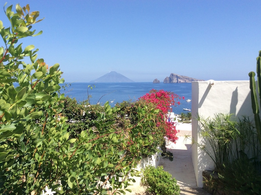 Lovely place to eat and watch Stromboli erupt every 10 to 20 minutes