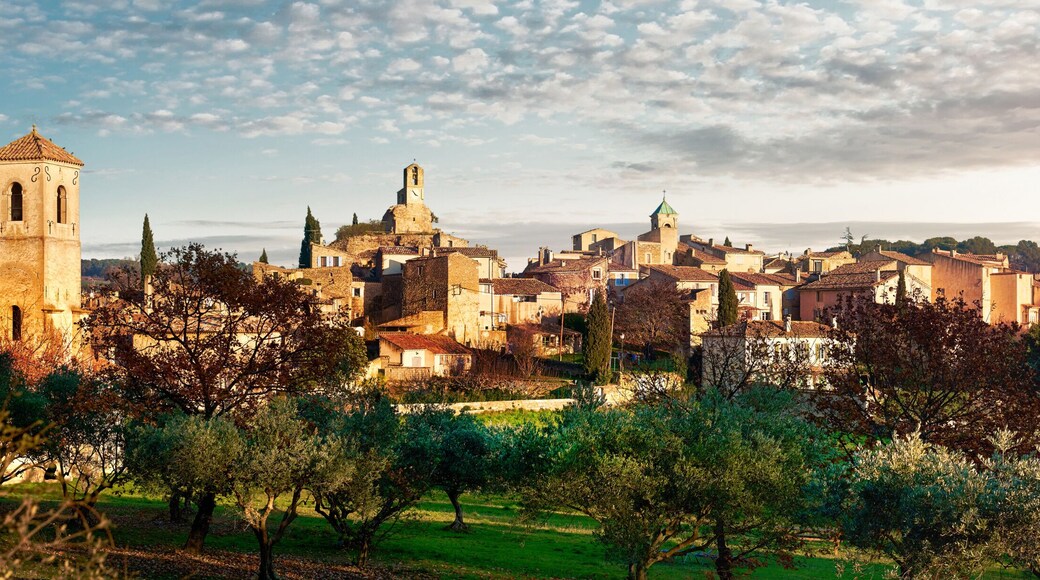 Panorama of Lourmarin village. France